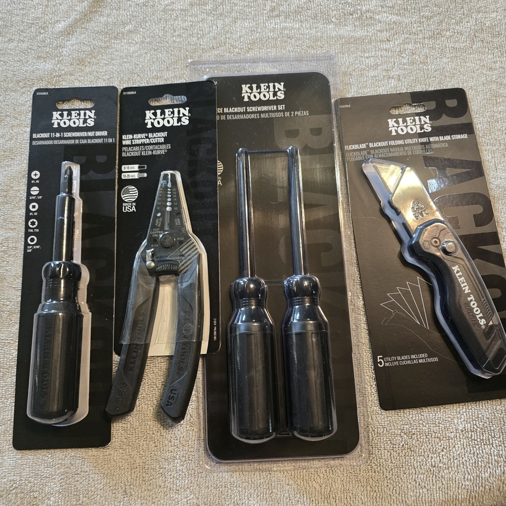 Limited Edition Klein Tools Blackout Series. 4pc. Set